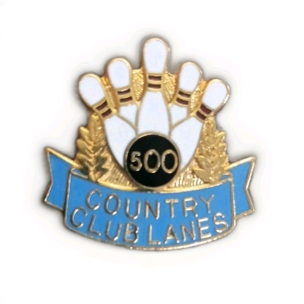 500 Series Country Club Lanes Bowling Association Award Enamel Lapel Pin Pinback